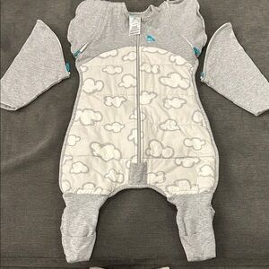 Love to Dream Gray Cloud Kids Footie XL